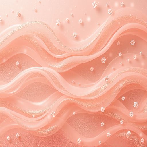 Ethereal rose gold waves adorned with miniature flower buds, creating a romantic and dreamy atmosphere, christened "Blossoming Aurora"