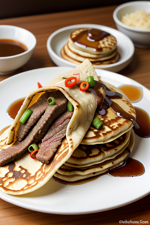 moo shu beef with pancakes
