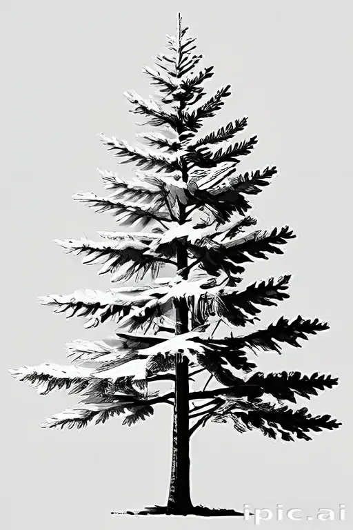 pine tree clip art black and white