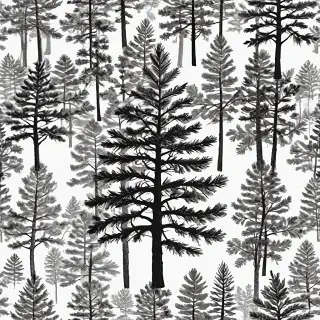 black and white pine tree clip art