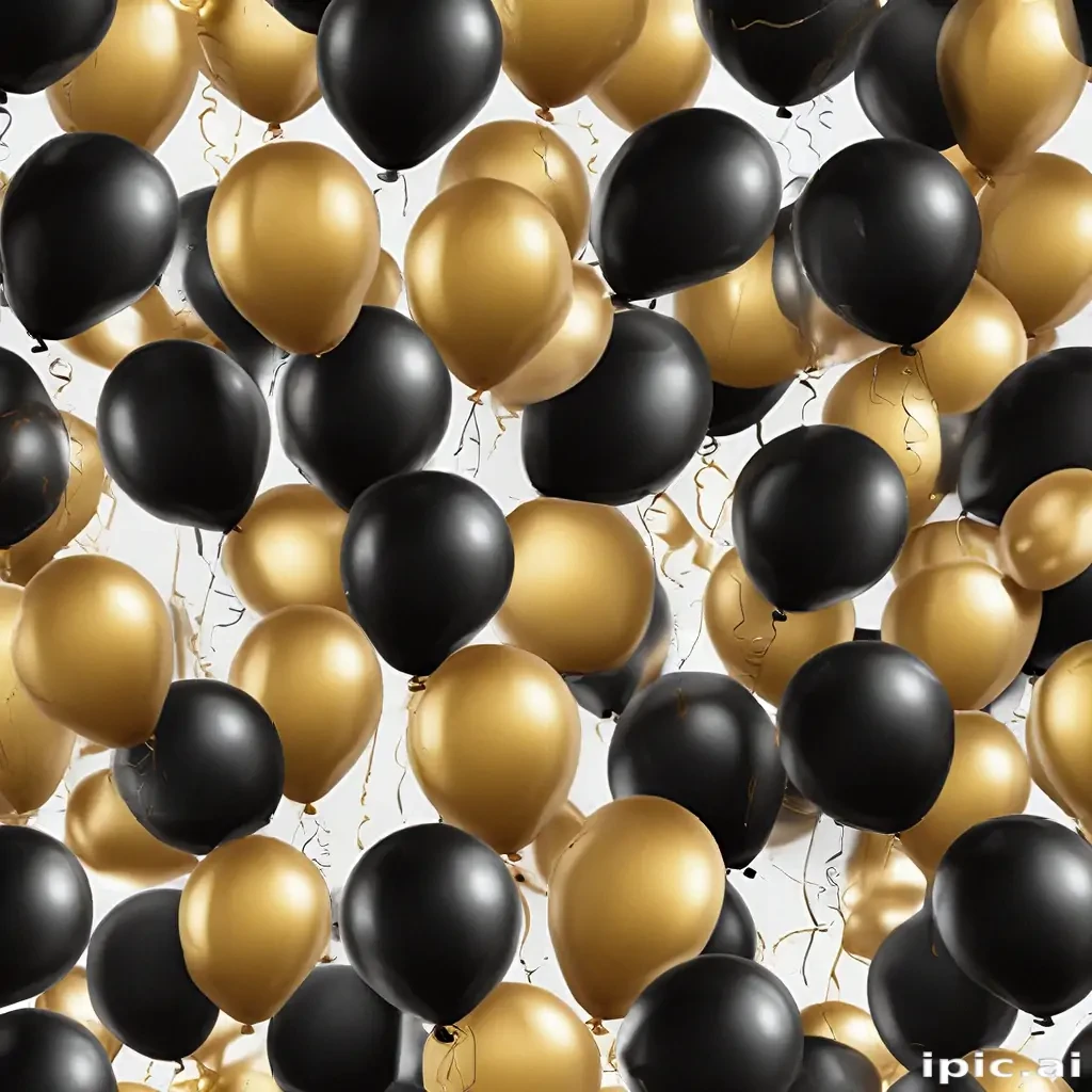 black and gold balloons png