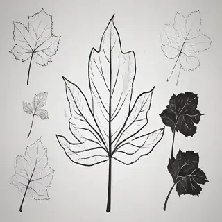 black and white leaf clip art