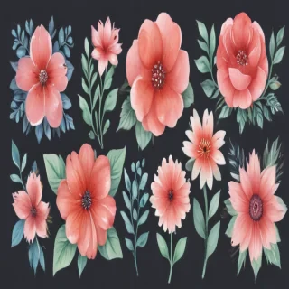 watercolor flowers clipart