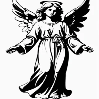 angel clip art black and white