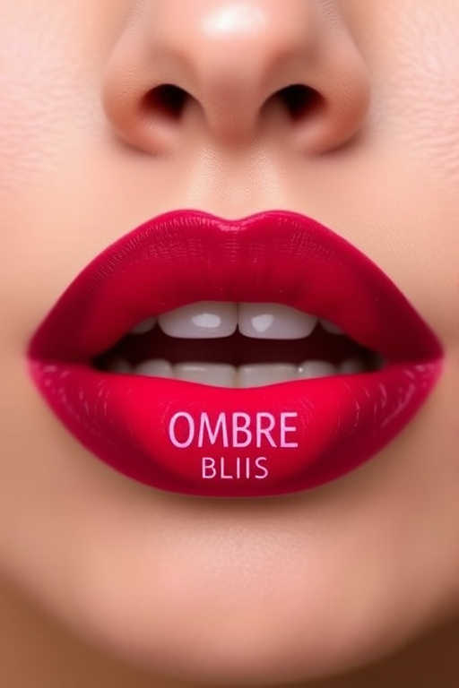 Ombre Berry Bliss lip color gradates from a deep berry at the outer edges to a lighter raspberry in the center, creating depth and dimension for a unique pout