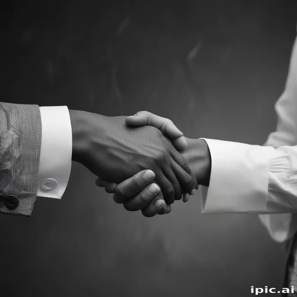 handshake black and white