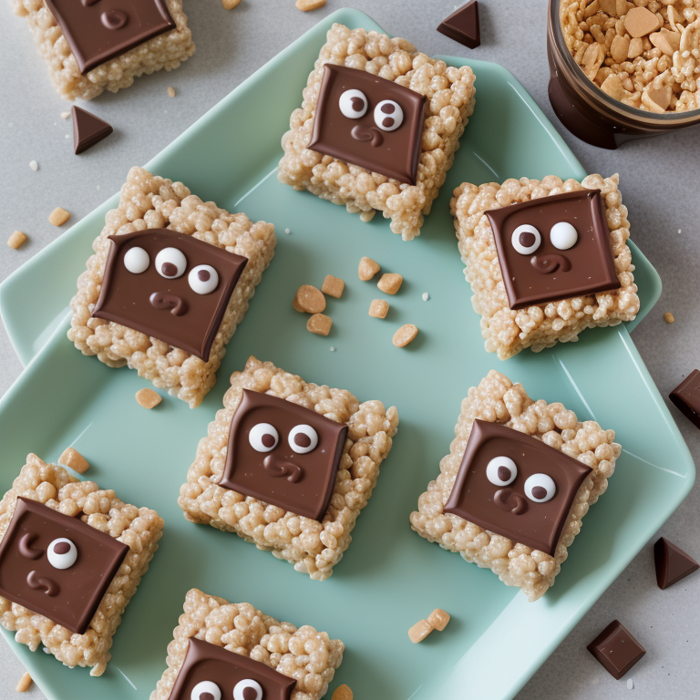 rice krispies treats with chocolate and peanut butter