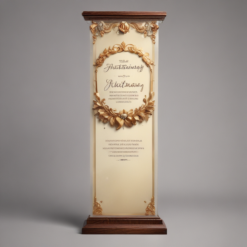 Elegant Decorative Plaque Featuring Ornate Design and Thoughtful ...