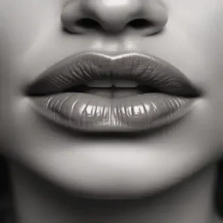 lips clipart black and white