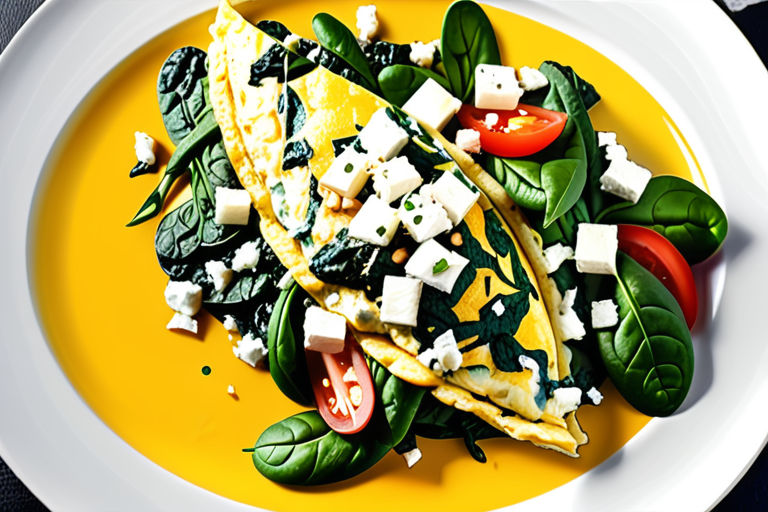 spinach and feta cheese omelette