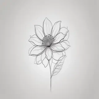 simple flower line art