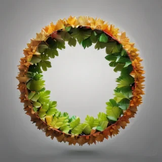 circle with leaves