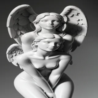 angel black and white