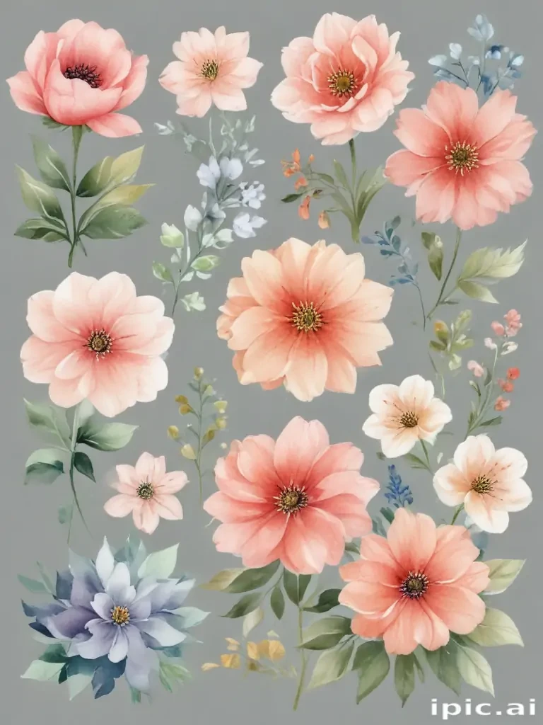 watercolor flowers clipart
