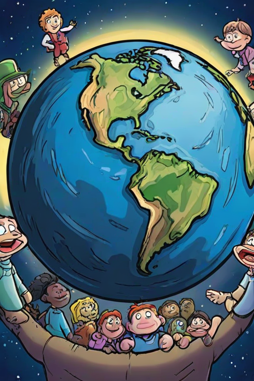 cartoon picture of the planet earth