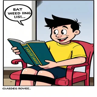 reading cartoon