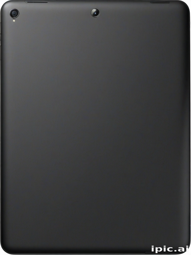 Sleek and Modern Tablet Design with Minimalist Black Back Cover Finish.