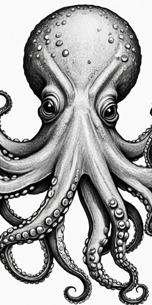 octopus clip art black and white