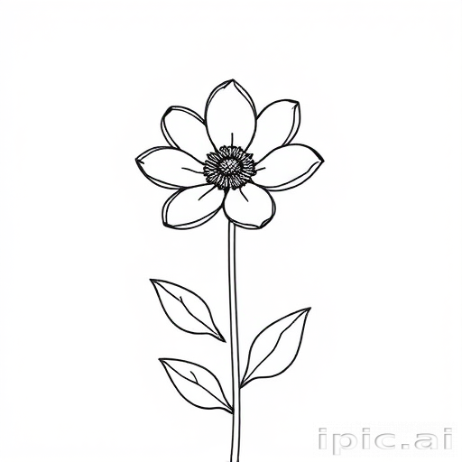 simple flower line art