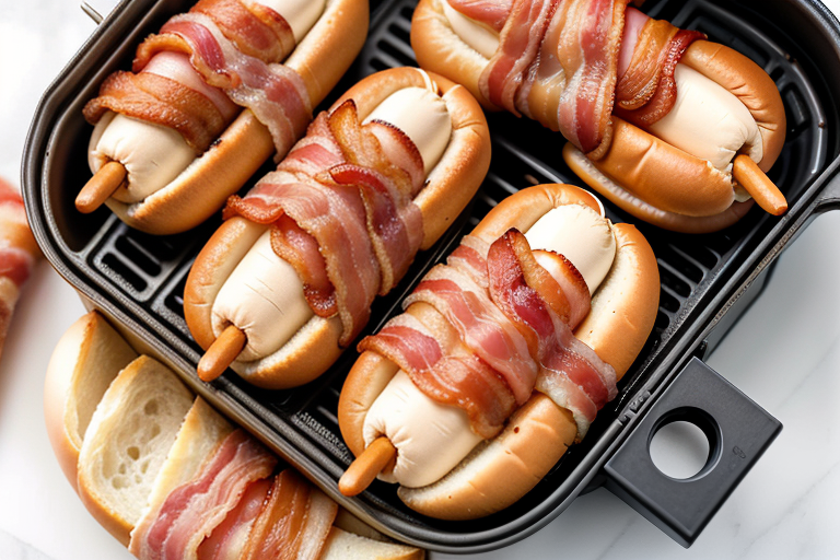 bacon wrapped hot dogs in air fryer