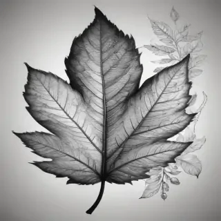 black and white leaf clip art