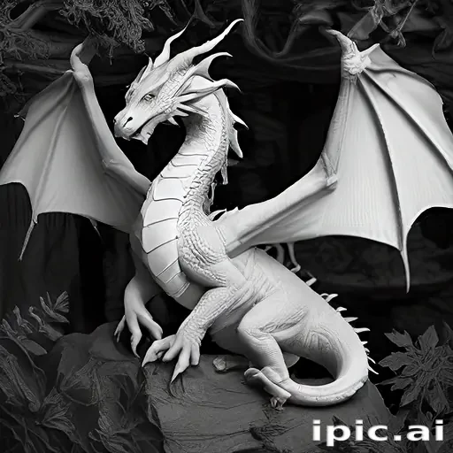 dragon black and white