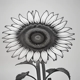outline of a sunflower