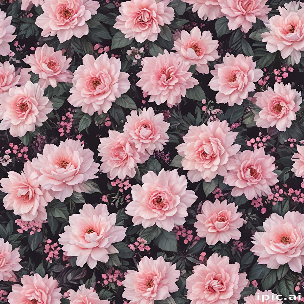 Vibrant Floral Pattern Featuring Soft Pink Roses and Lush Green Leaves