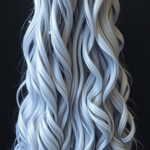 Elegant silver ombre mermaid waves called Moonlight Cascade cascading down to the waist with delicate pearl accents woven throughout giving an ethereal and enchanting appearance ideal for fantasy-inspired photoshoots