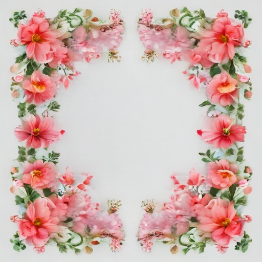 Beautiful Floral Frame Design Featuring Soft Pink Blossoms and Greenery ...