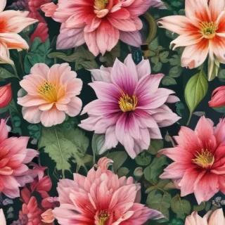 color drawings of flowers