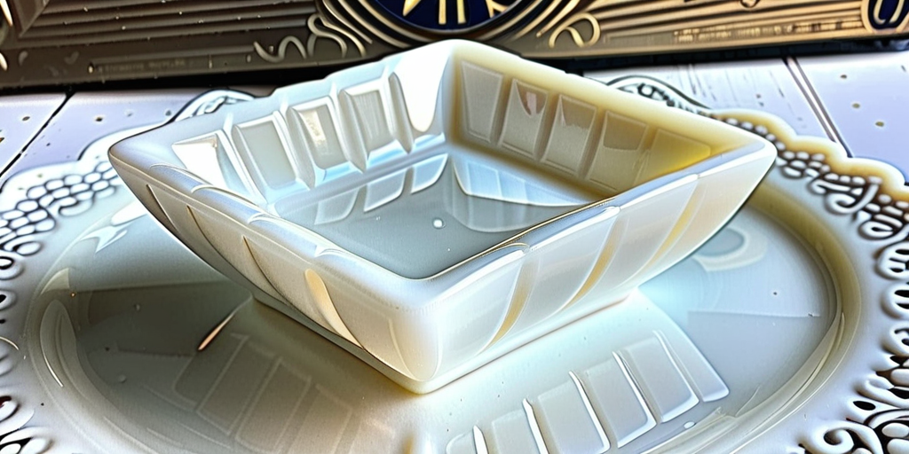 milk glass square candy dish