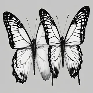 butterfly png black and white