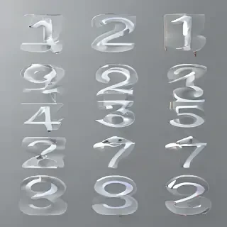 transparent numbers