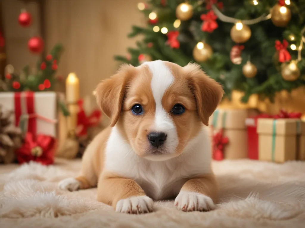 puppy christmas dog wallpaper