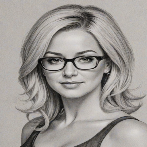Bewitching Kellie Pickler, pencil sketch, portrait of Charming woman 1966s in glasses, hair style beatnik, outline, clear lines, fine lines, 8k
