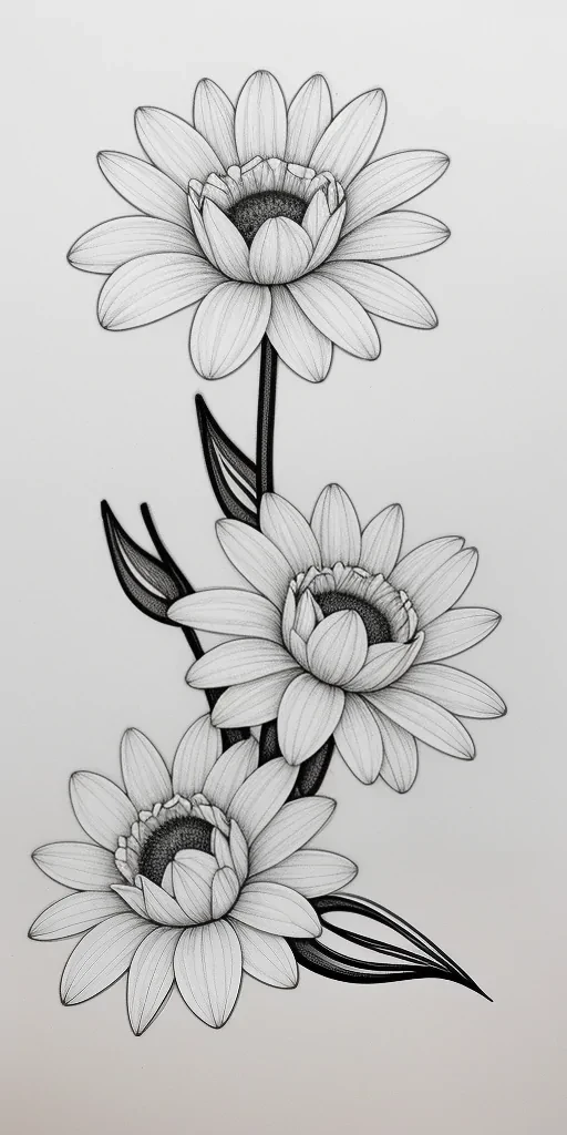 flower aesthetic drawings