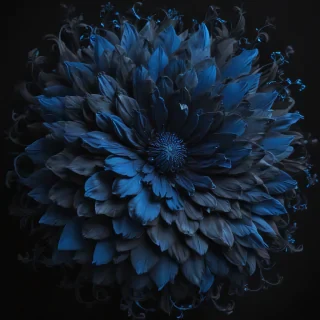 black background blue