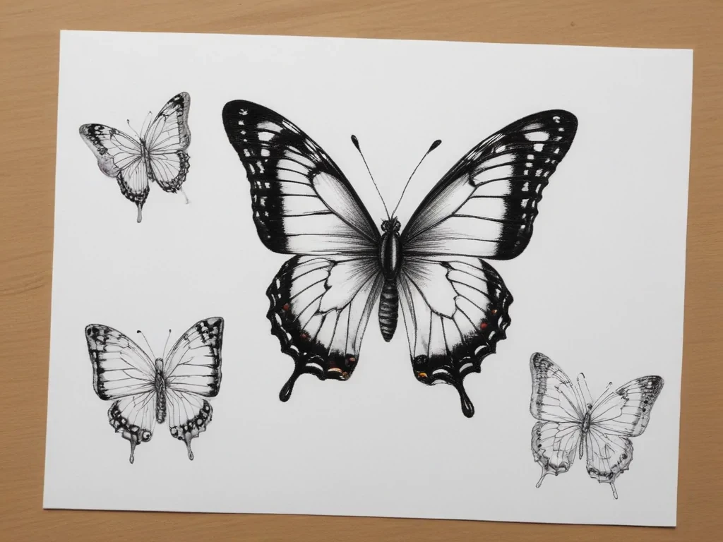 drawing butterflies