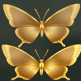 gold butterfly png