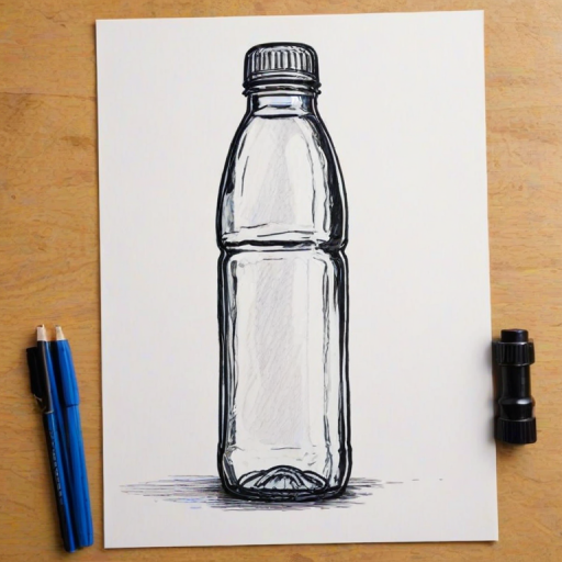 water bottle drawing