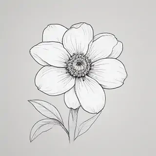 simple flower line art