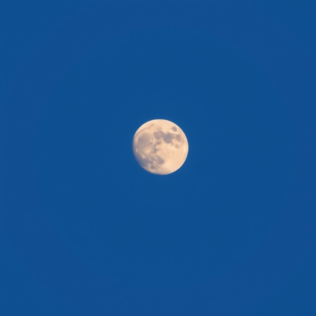 Capture a high-resolution image of a full moon against a clear night sky using a DSLR camera with a 200mm lens, aperture set to f/8, ISO 100, shutter speed 1/250s, in a sharp focus view for enhanced detail and clarity.