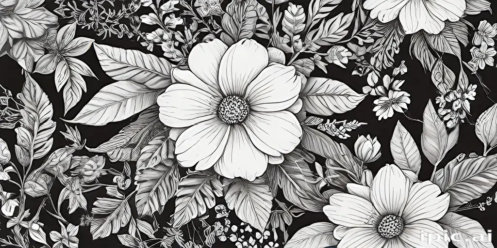 floral line art