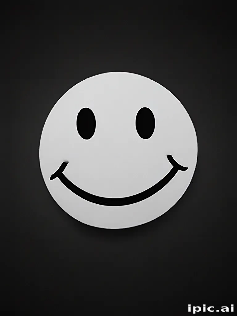 white smiley face black background