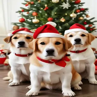 cute christmas dogs