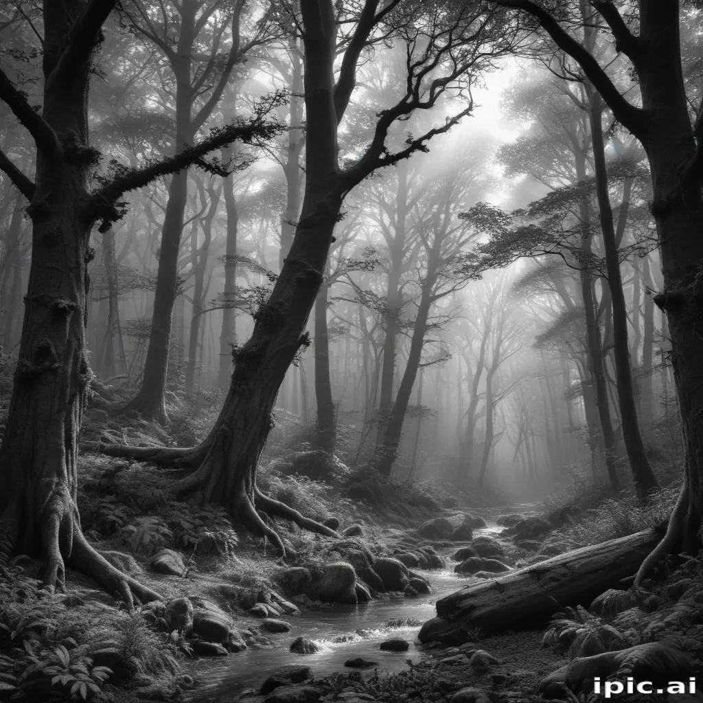 forest clipart black and white