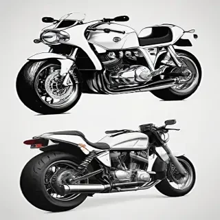 motorcycle clipart black and white
