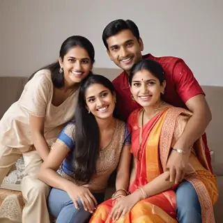 happy indian family