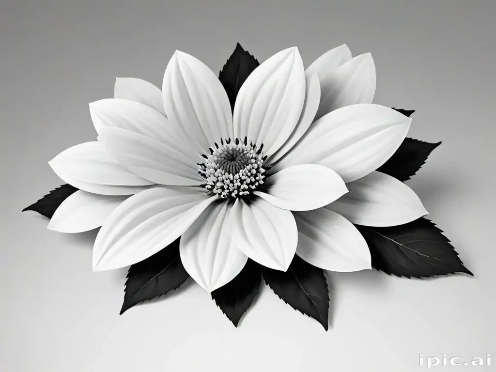 flower clip art black and white